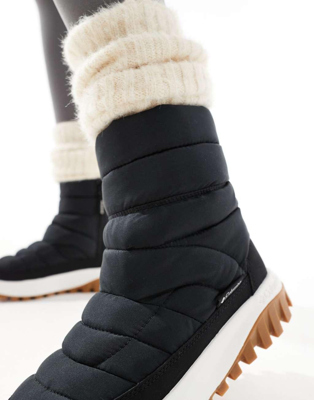 Columbia Snowtrot mid snow boots in black and sea salt Product Image