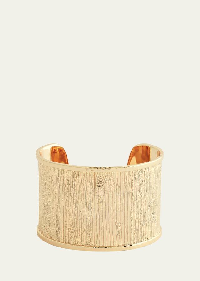 Womens Enchanted Forest 18K-Gold-Plated Bark Cuff Product Image