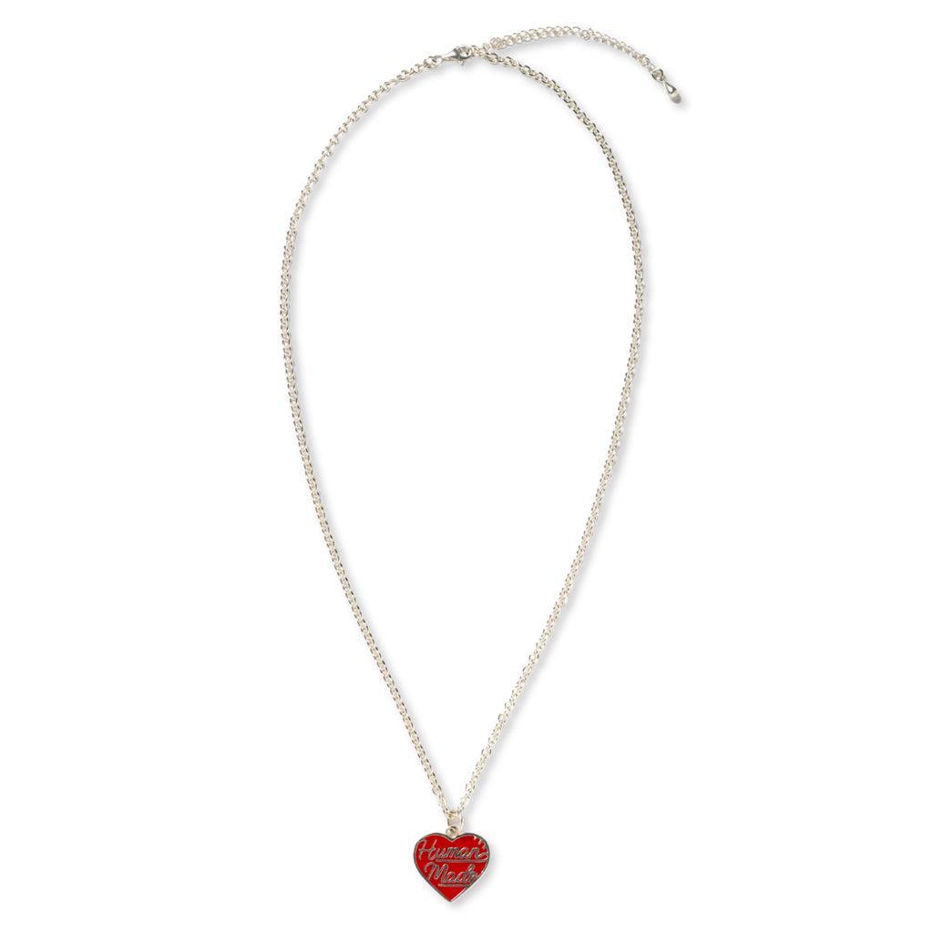 Heart Silver Necklace - Red Male Product Image