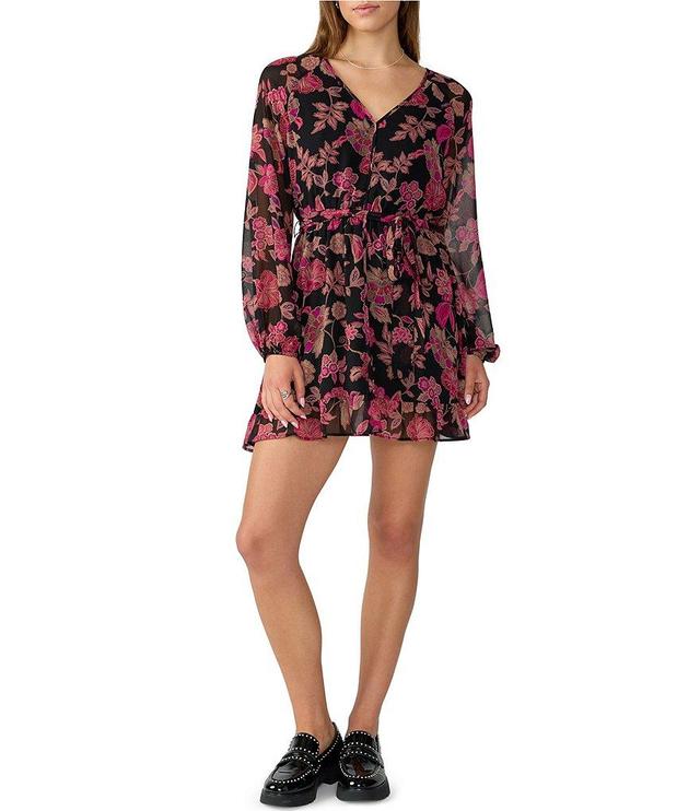 Sanctuary Floral Print V-Neck Long Sleeve Mini Dress Product Image