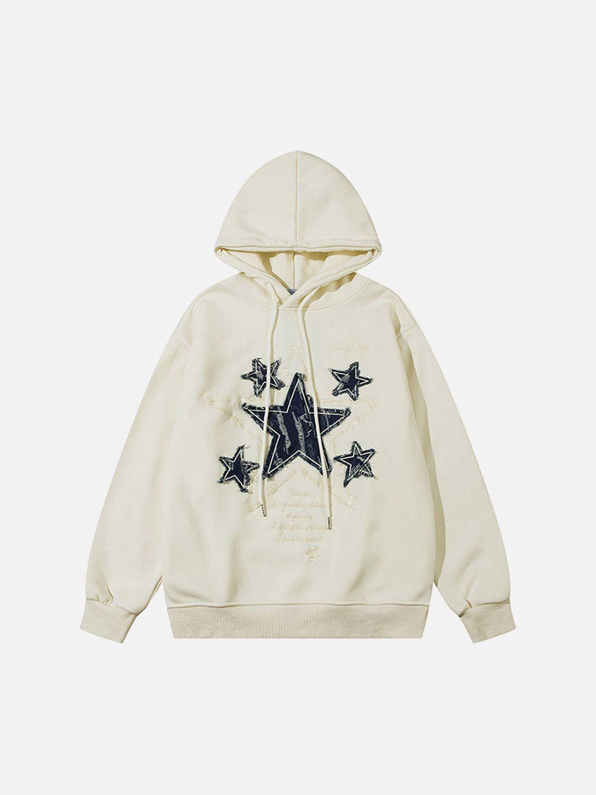 Aelfric Eden Applique Embroidery Star Hoodie Product Image