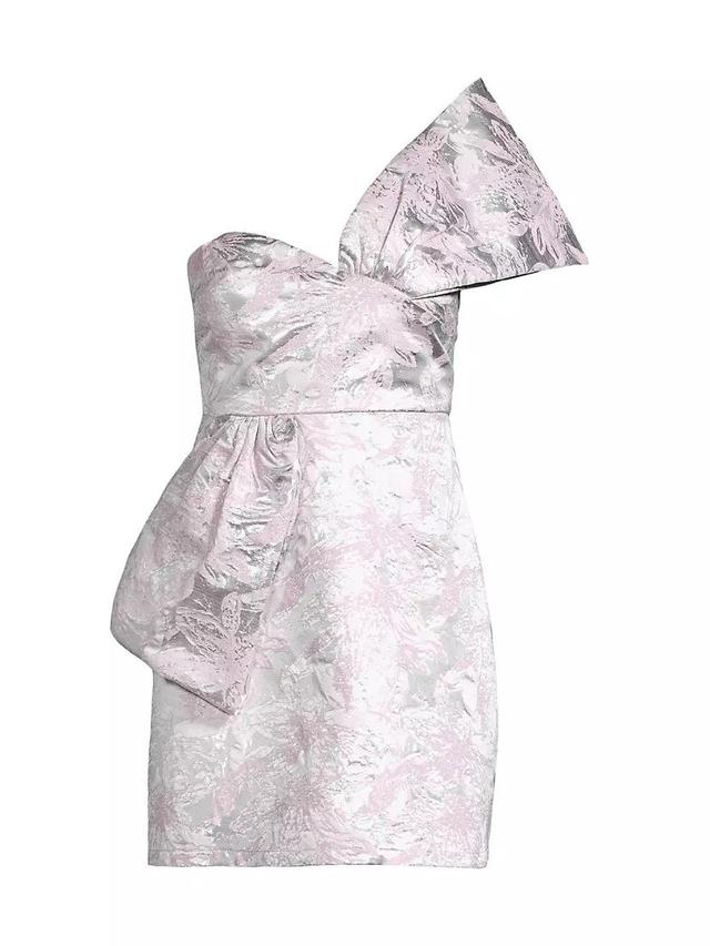 Floral Jacquard Bow Minidress Product Image