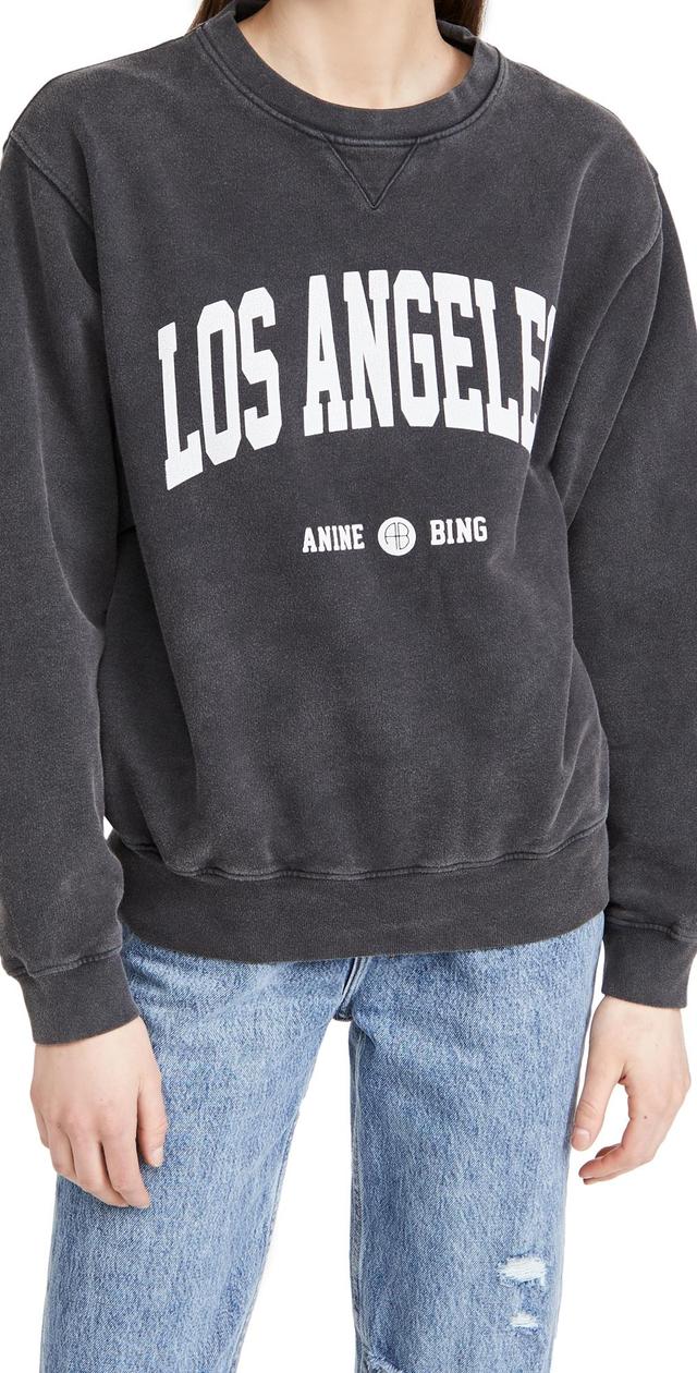 ANINE BING Ramona Sweatshirt Los Angeles in Washed Black Product Image