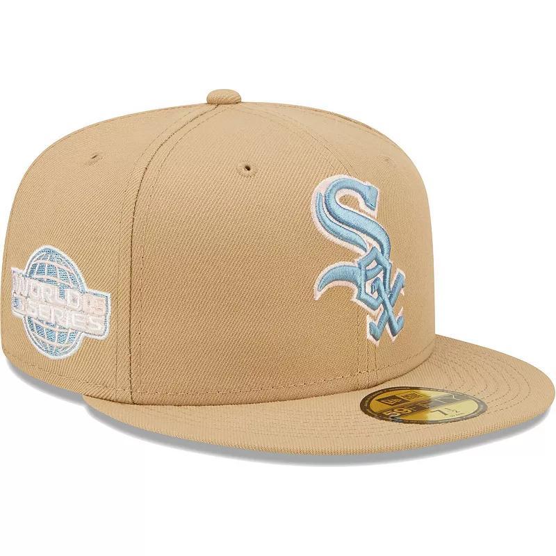 Mens New Era Tan Chicago White Sox 2005 World Series Sky Blue Undervisor 59FIFTY Fitted Hat Product Image