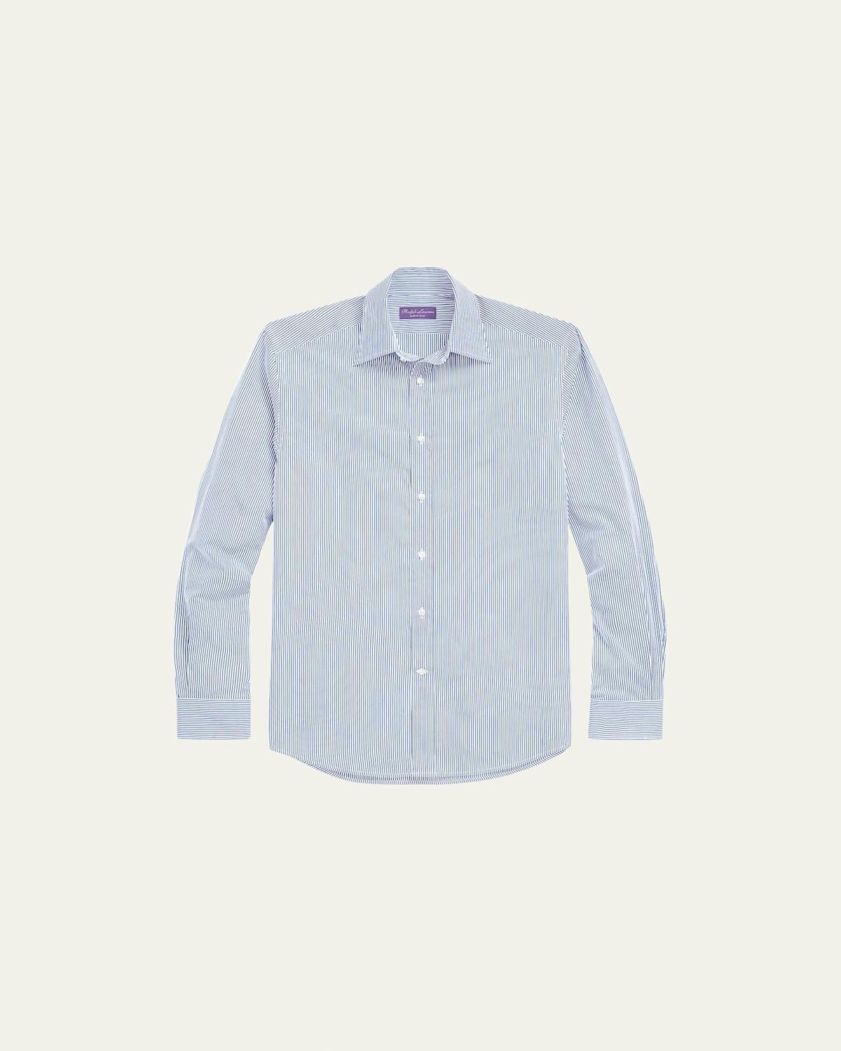 Mens Striped Button-Up Shirt Product Image