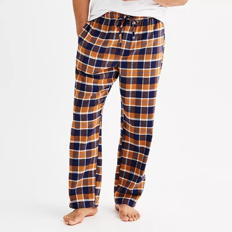 Mens Sonoma Goods For Life Flannel Drawstring Pajama Pants Iron Ore Plaid Product Image