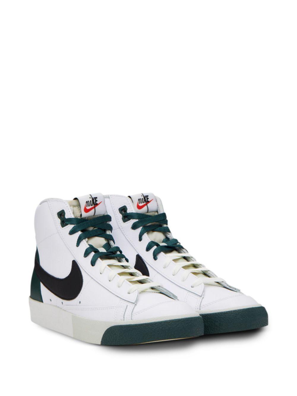 NIKE White & Green Blazer Mid '77 Premium Sneakers Product Image