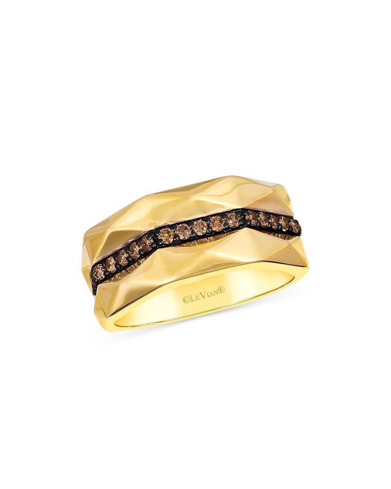 Bloomingdales Fine Collection Mens Brown Diamond Band Ring in 14K Yellow Gold, 0.35 ct. t. w. Product Image