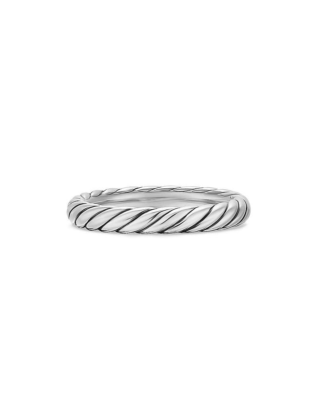 Womens Cable Band Ring in Sterling Silver, 3.4MM Product Image