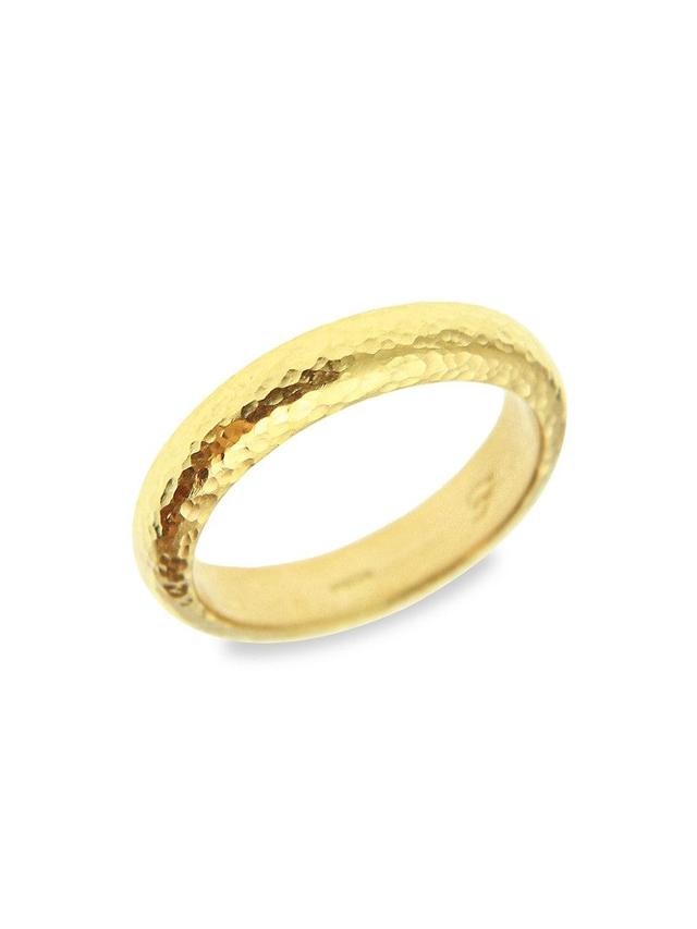 Womens Hammered 19K Yellow Gold Ring Product Image