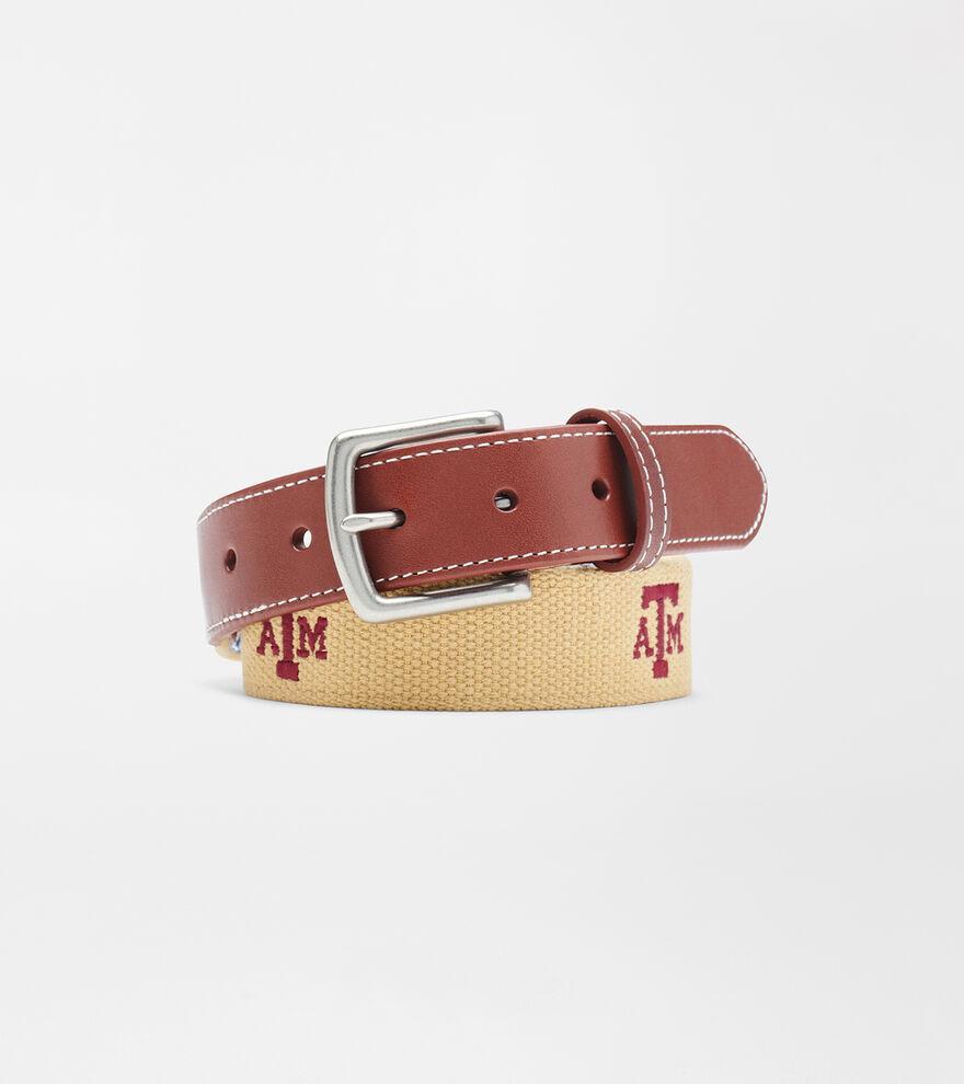 Peter Millar Mens Texas A&M Aggies Belt | Color: Khaki | Size: 44 Product Image