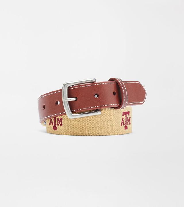 Peter Millar Mens Texas A&M Aggies Belt | Color: Khaki | Size: 44 Product Image