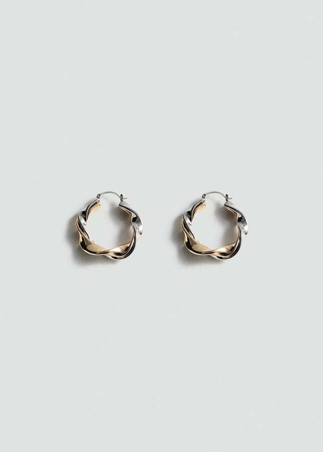 MANGO - Twisted hoop earrings - One size - Women Product Image