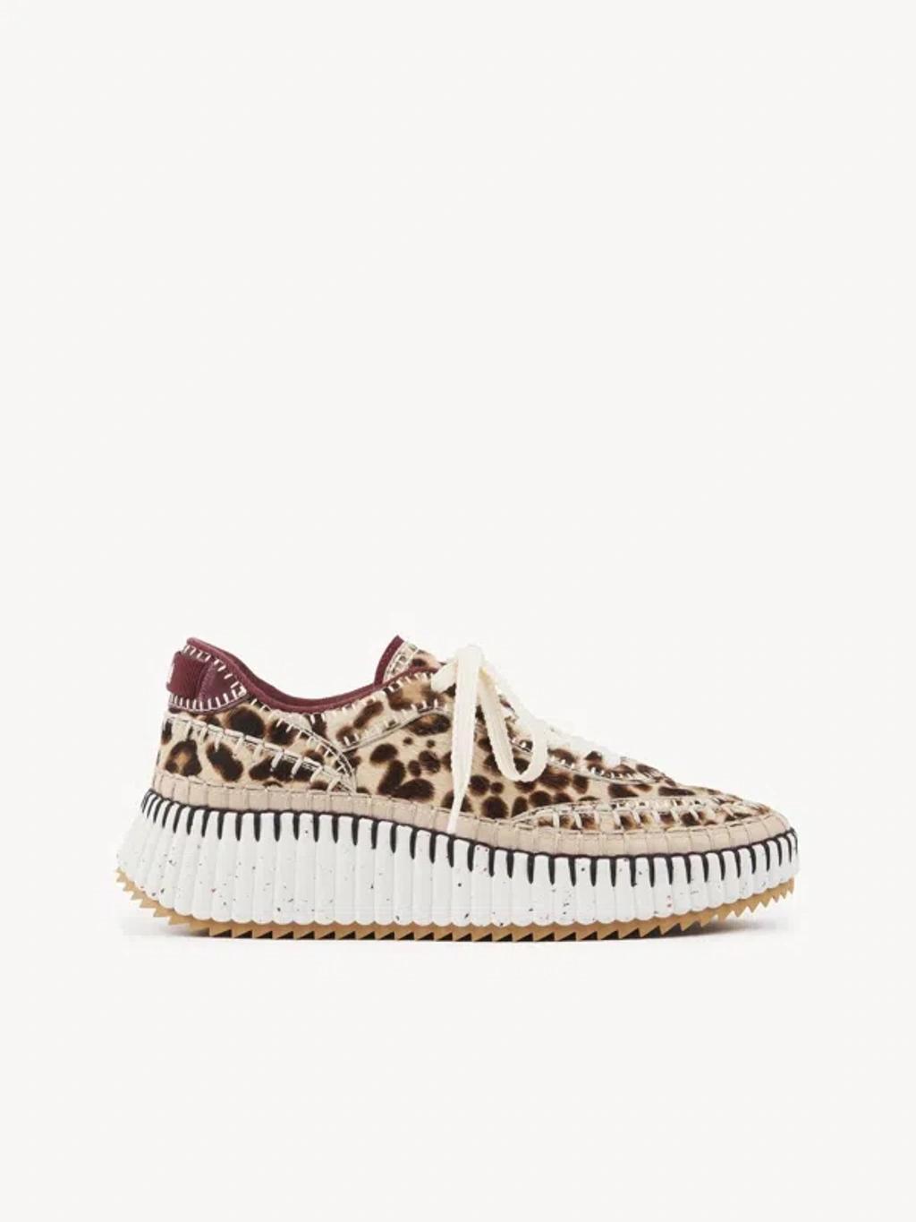 Nama Leopard Stitch Walking Sneakers In Jungle Brown Product Image