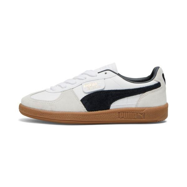 PUMA Palermo Leather Women's Sneakers in White/Vapor Grey/Gum Product Image