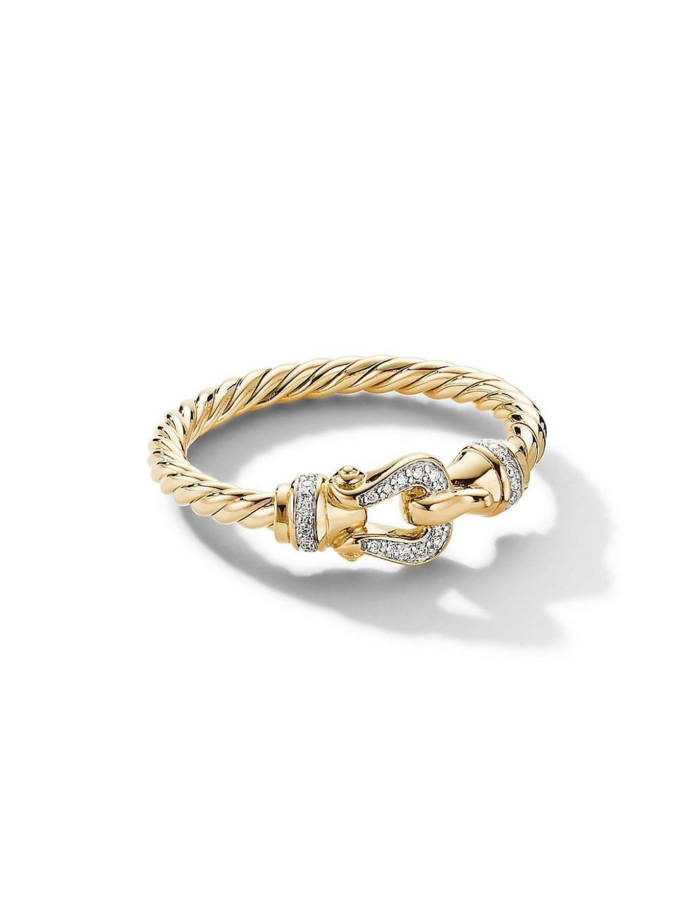 Womens Petite Buckle Ring In 18K Yellow Gold Product Image