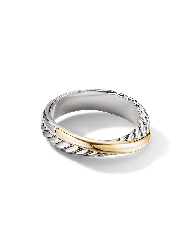 Womens Crossover Band Ring with 18K Yellow Gold Product Image