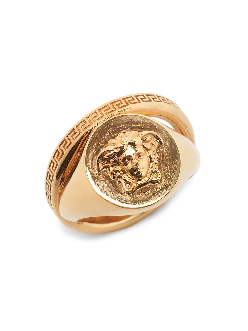 Mens Medusa Goldtone Ring Product Image