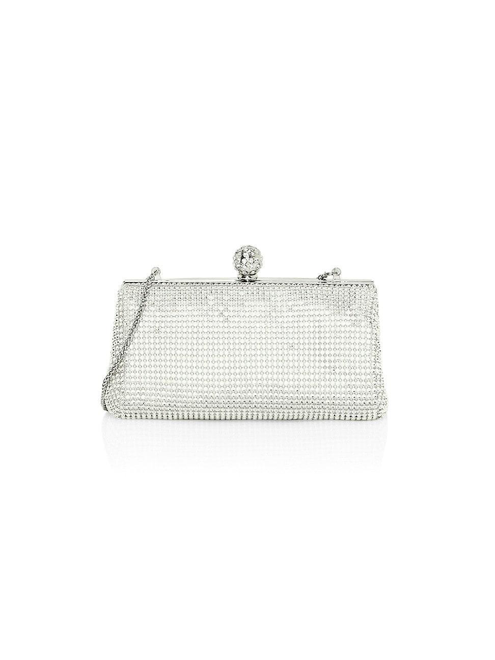 Womens Crystal Ball Metal Mesh Clutch Product Image