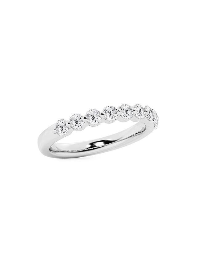 Womens 14K White Gold & 0.5 TCW Lab-Grown Diamond Band Product Image