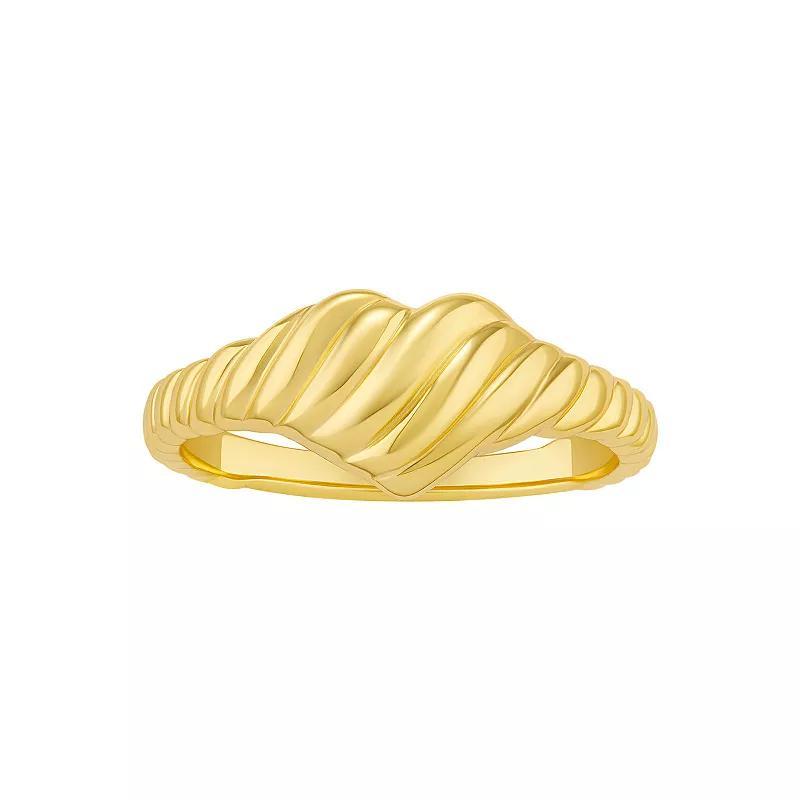 PRIMROSE 18k Gold Vermeil Etched Textured Heart Shape Ring, Womens Product Image