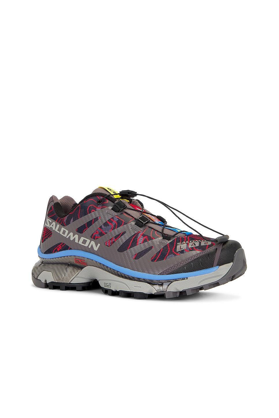 Salomon Xt-4 Og Sneaker In Black, Plum, Kitten, & Blue in Grey Product Image