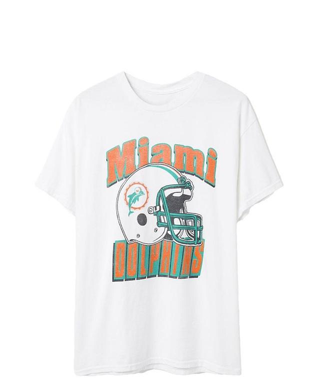 Junk Food Clothing Unisex Nfl Miami Dolphins Throwback Helmet Flea Market Tee Product Image