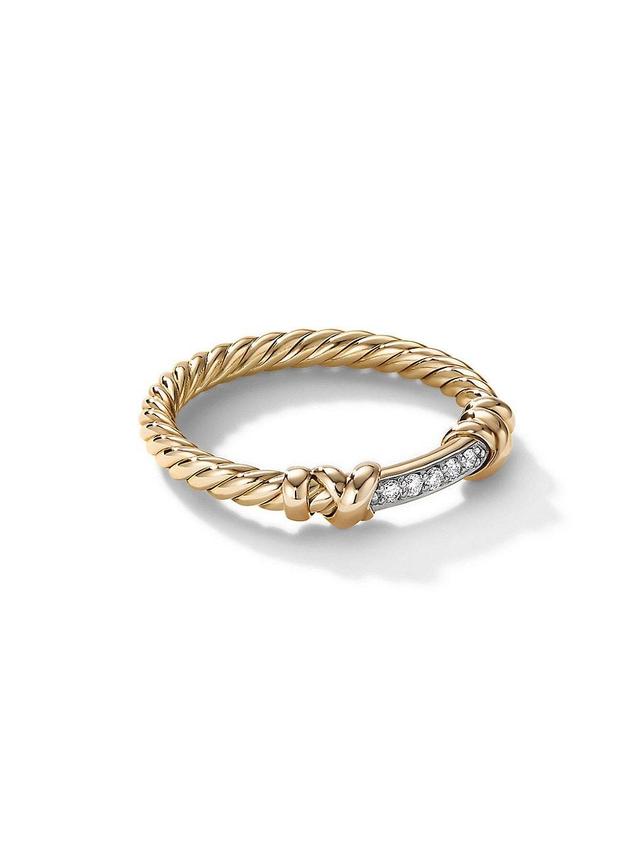 Womens Petite Helena Wrap Ring in 18K Yellow Gold with Pav Diamonds Product Image