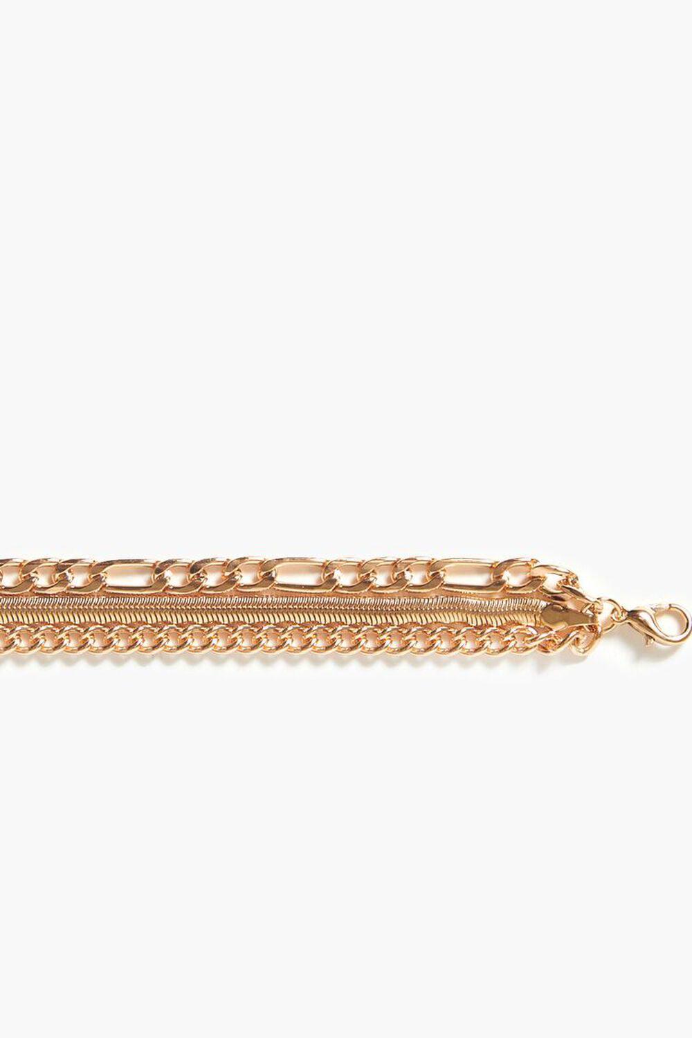 Tiered Figaro & Curb Chain Bracelet | Forever 21 Product Image