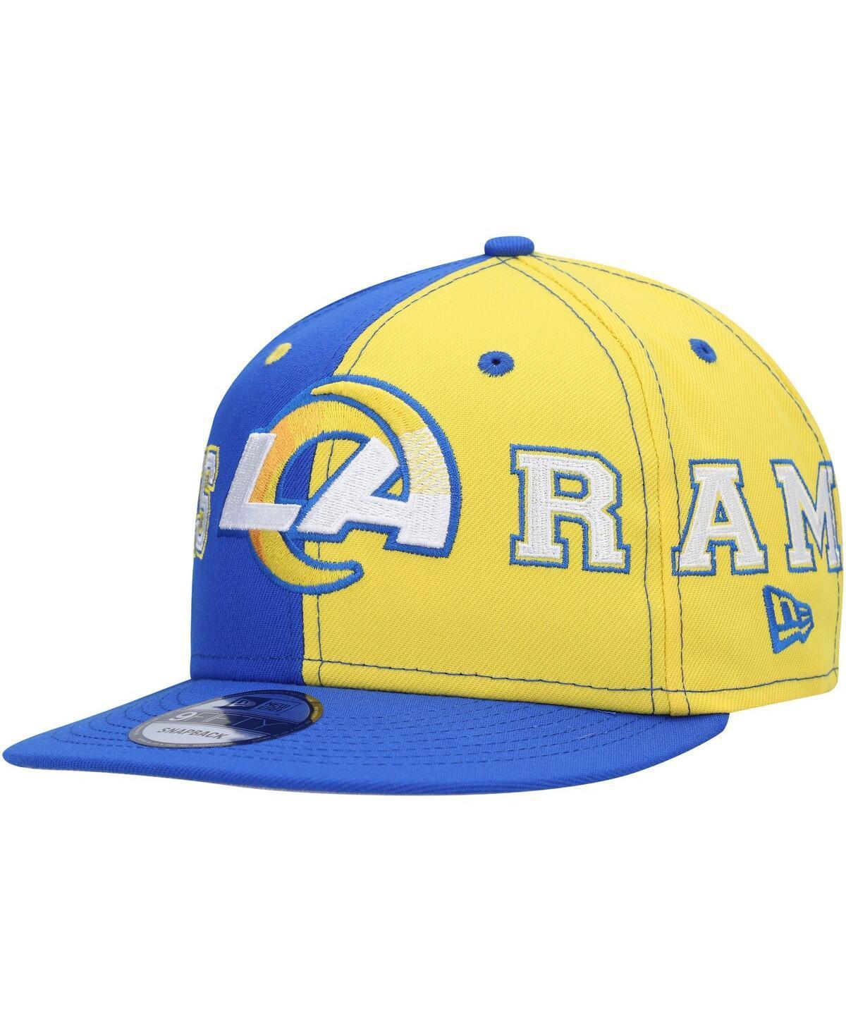 Mens New Era Royal Los Angeles Rams Team Split 9Fifty Snapback Hat - Royal Product Image