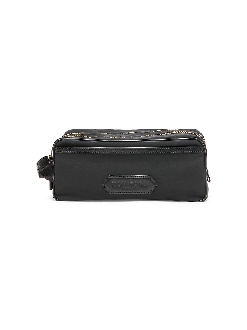 Mens Logo Leather-Trimmed Nylon Toiletry Case Product Image