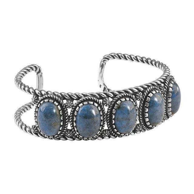 Southwest Spirit Sterling Silver and Denim Lapis Cuff Bracelet, Womens Blue Lapis Product Image