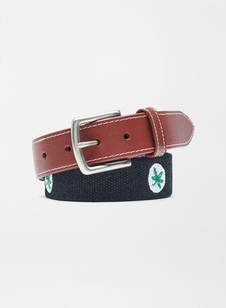 Peter Millar Mens Ohio State University Belt | Color: Black | Size: 34 | OSU Product Image