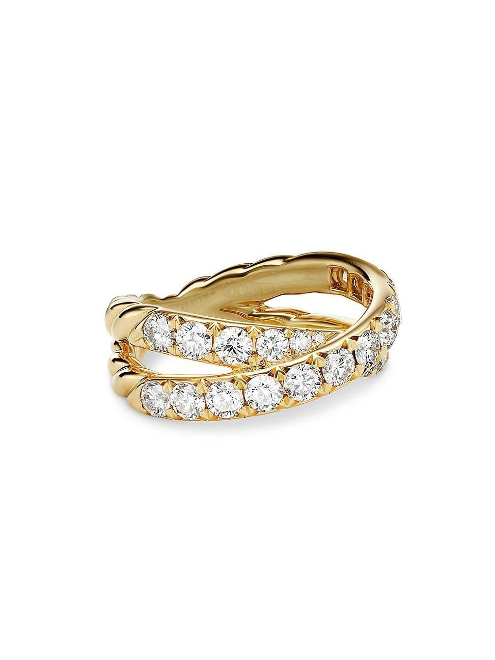 Womens DY Crossover Band Ring in 18K Yellow Gold Product Image