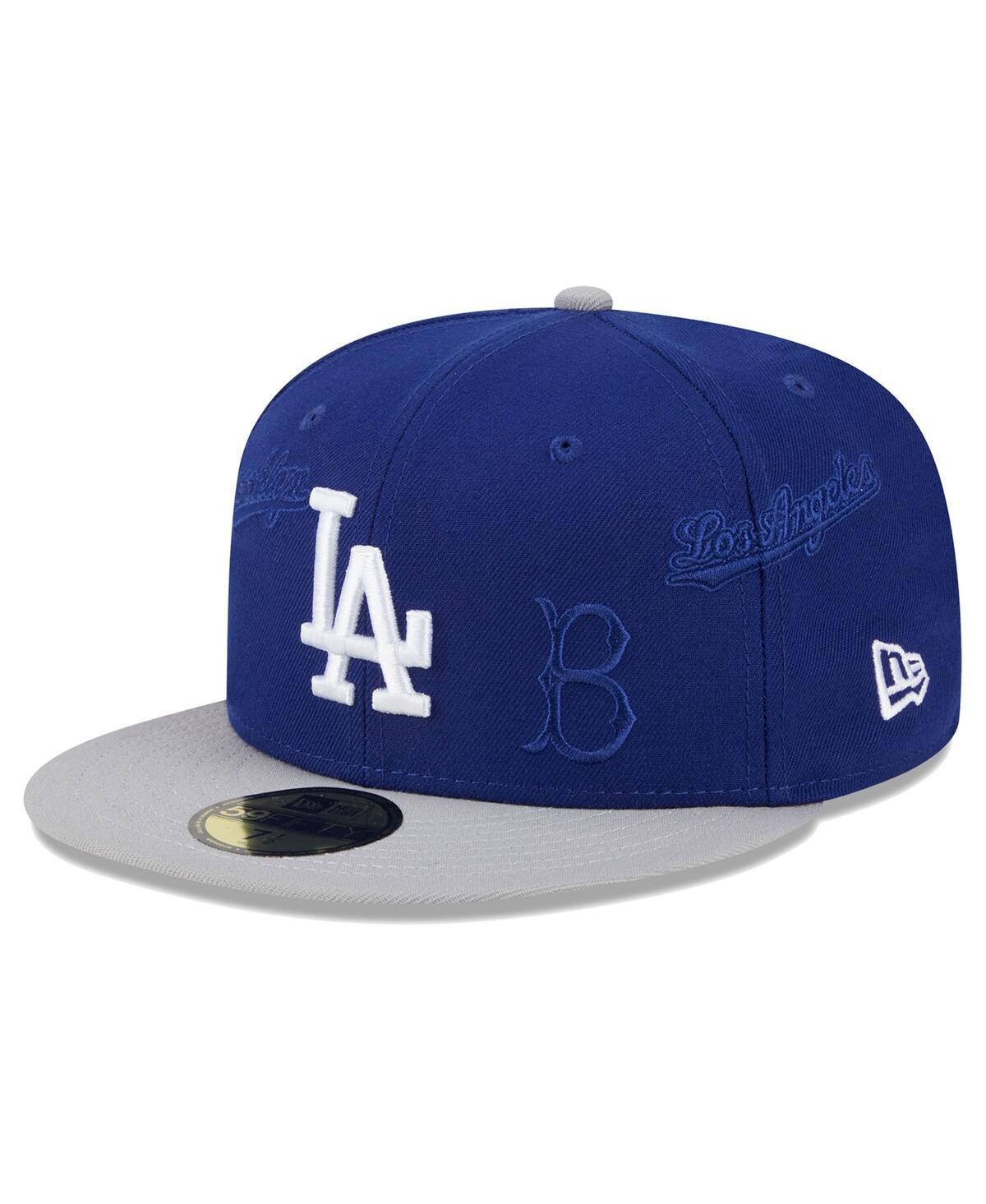 Mens New Era Royal/Gray Los Angeles Dodgers Multi Logo 59FIFTY Fitted Hat Product Image