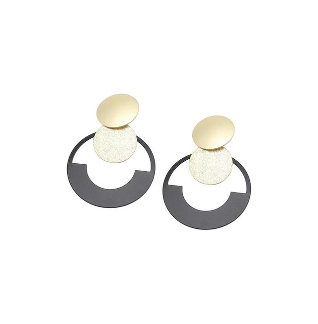 Sohi Womens Black Circular Drop Earrings Product Image