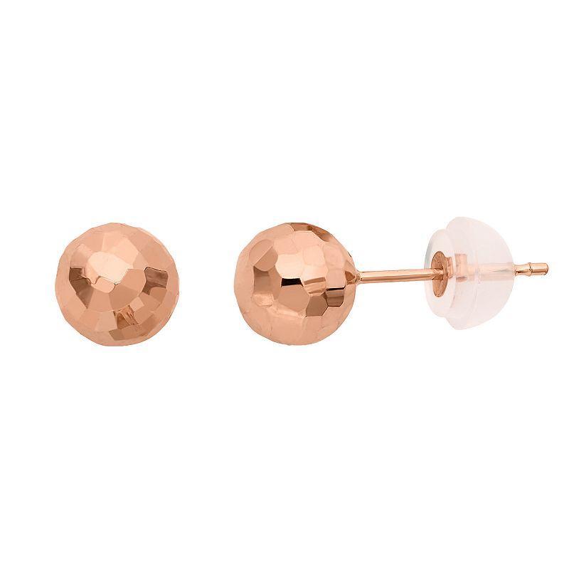 Jordan Blue 10k Gold Hammered Ball Stud Earrings, Womens, Yellow Product Image