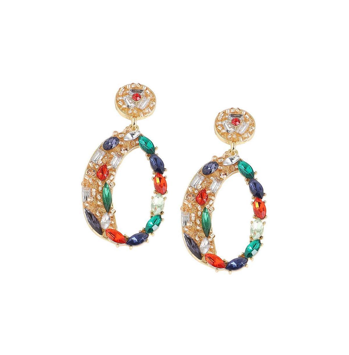 Sohi Womens Gold Regal Drop Earrings Product Image