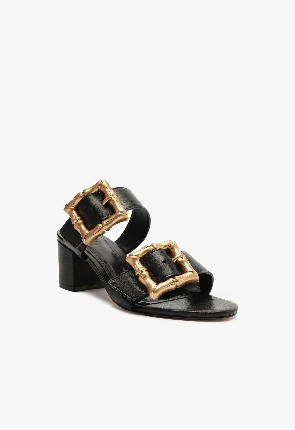 Enola Mid Block Leather Sandal Female Product Image