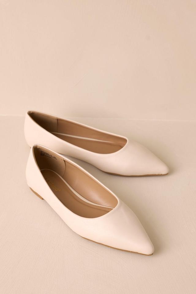 Look Impressed Ivory Pointed-Toe Ballet Flats Product Image