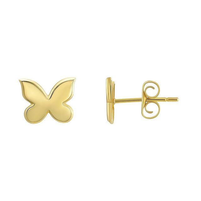 Forever 14K 14k Gold Polished Butterfly Stud Earrings, Womens Product Image