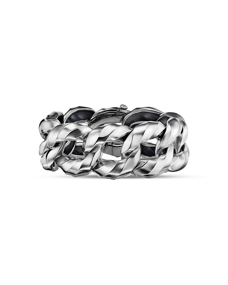 Womens Cable Edge Curb-Chain Bracelet In Sterling Silver Product Image