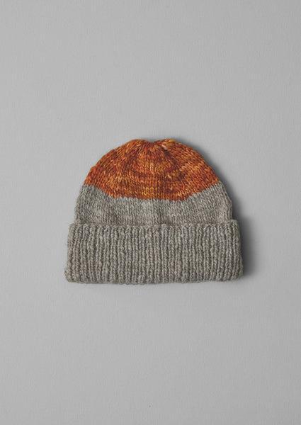 Hand Knitted Wool Hat | Natural/Orange Product Image