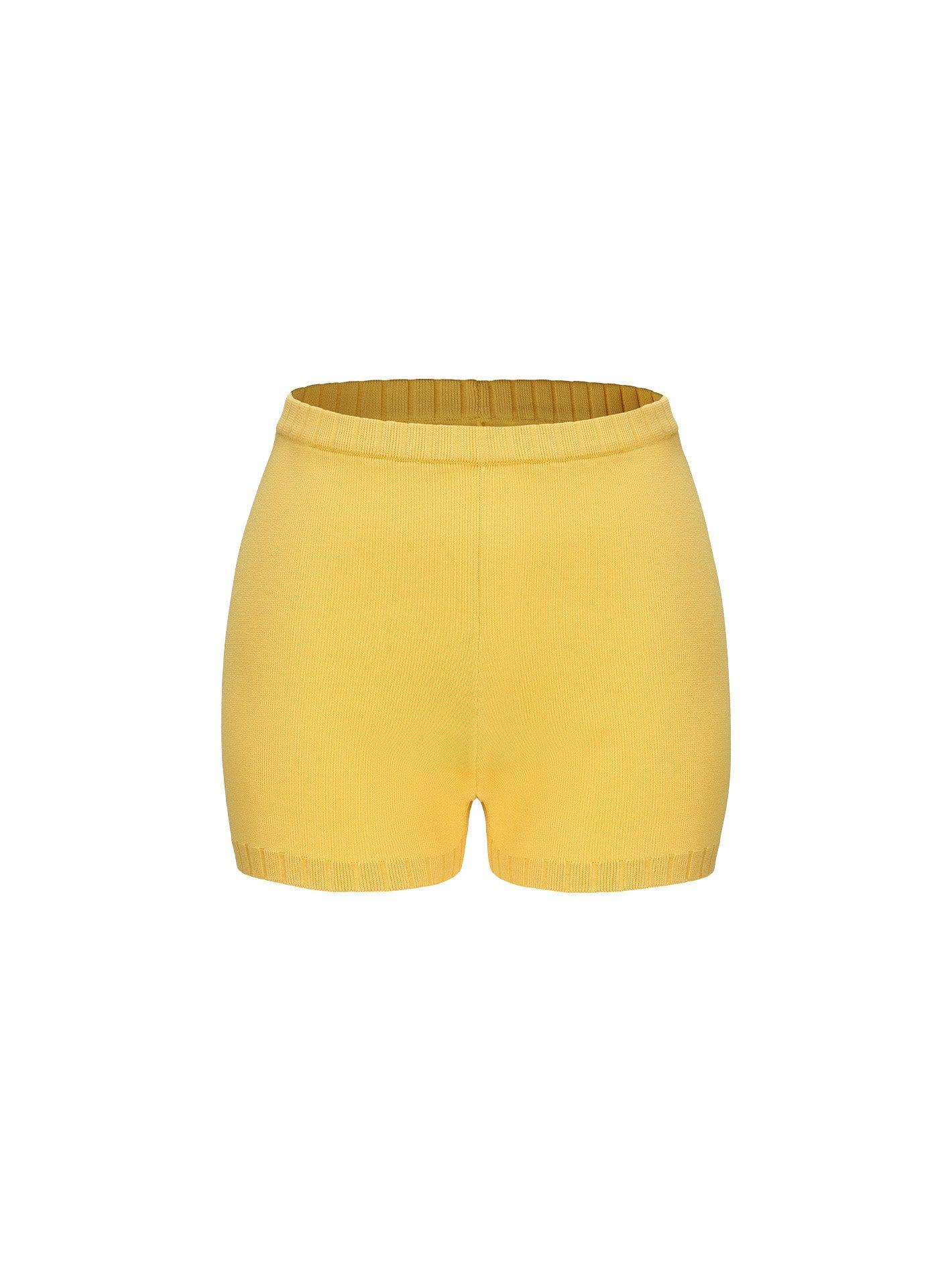 Kennedy Knit Shorts (Yellow) Product Image