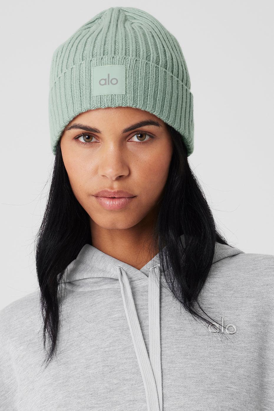 Cashmere Blend Rib Beanie - Icy Sage Female Product Image