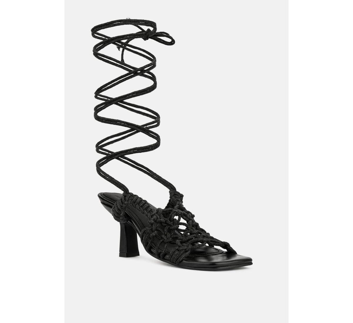 Rag & Co Womens Beroe Braided Handcrafted Lace Up Sandal Product Image