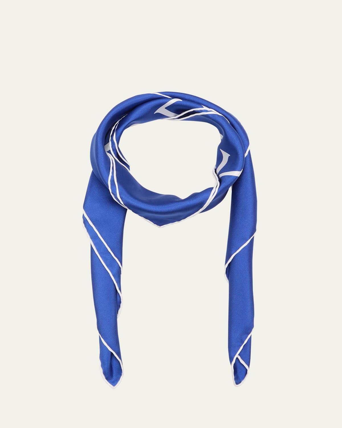 Womens Equestrian Knit Silk Twill Square Scarf Product Image