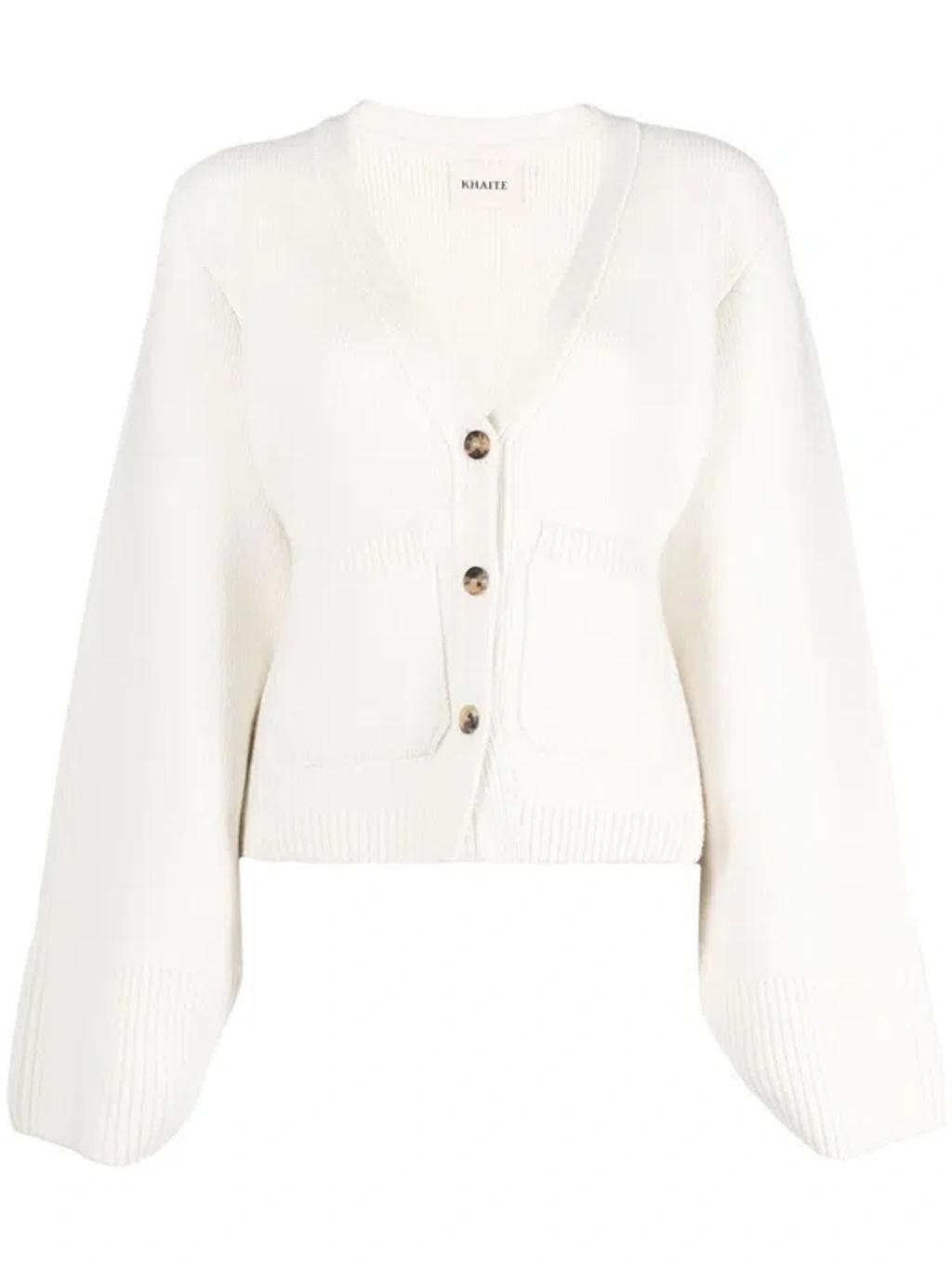 Women's Scarlet Cashmere Cardigan In White Product Image