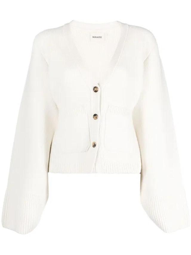 Women's Scarlet Cashmere Cardigan In White Product Image