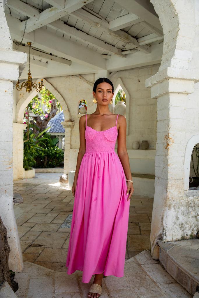 FORTUNATE ONE Blushing Lovers Maxi Dress Pink Product Image